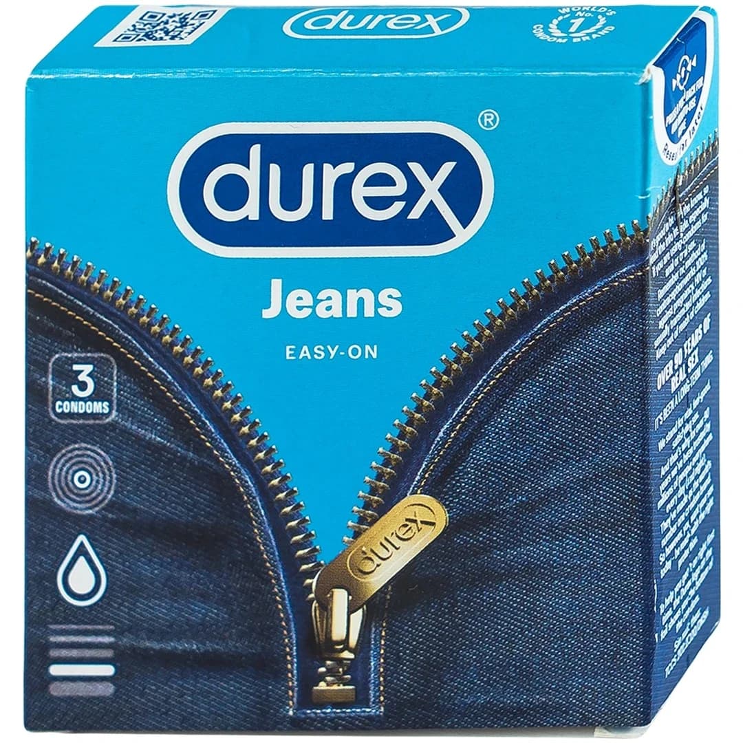 Bao cao su Durex Jeans ôm sát, nhiều chất bôi trơn (52,5mm - 3 cái)