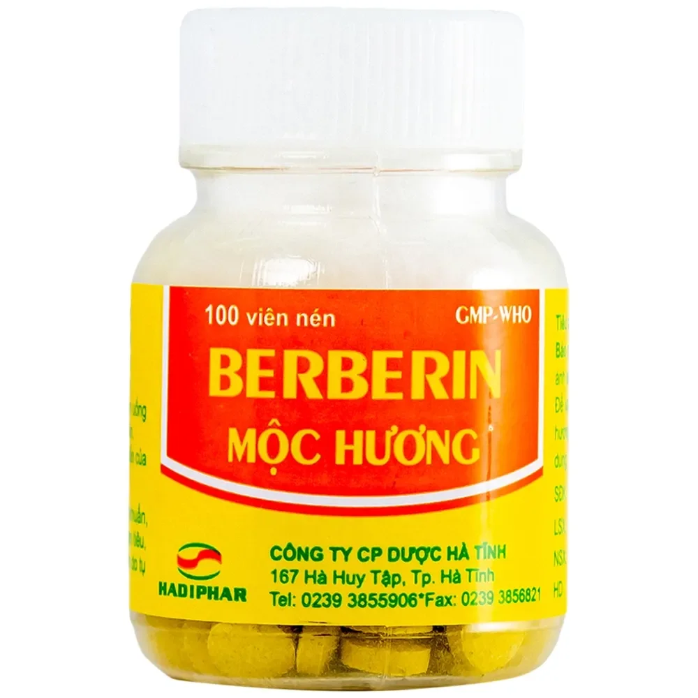  Berberin Mộc Hương Hadiphar (100 viên)