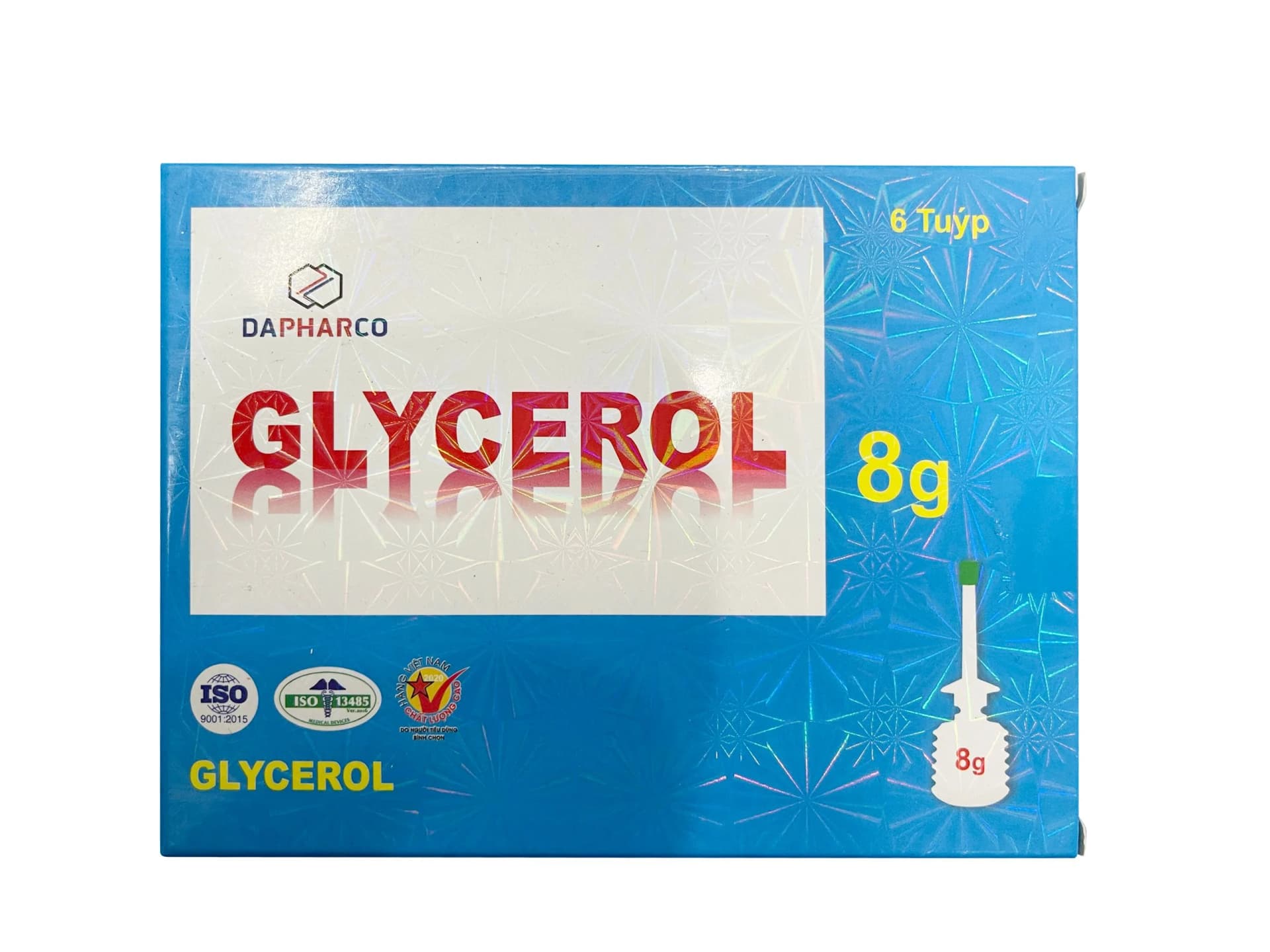 Bơm thụt trực tràng Glycerol 8g Dapharco (Hộp/6 tuýp)