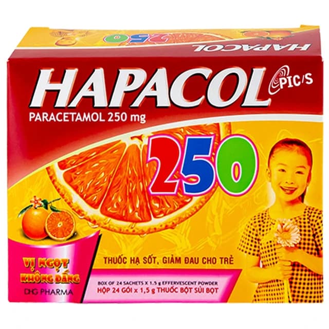Bột sủi Hapacol 250 DHG (24 gói)