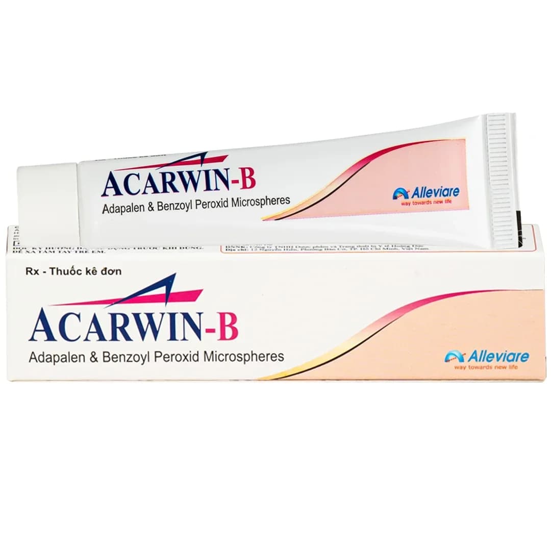 Gel Acarwin-B 0.1%/2.5% Alleviare điều trị mụn trứng cá (15g)