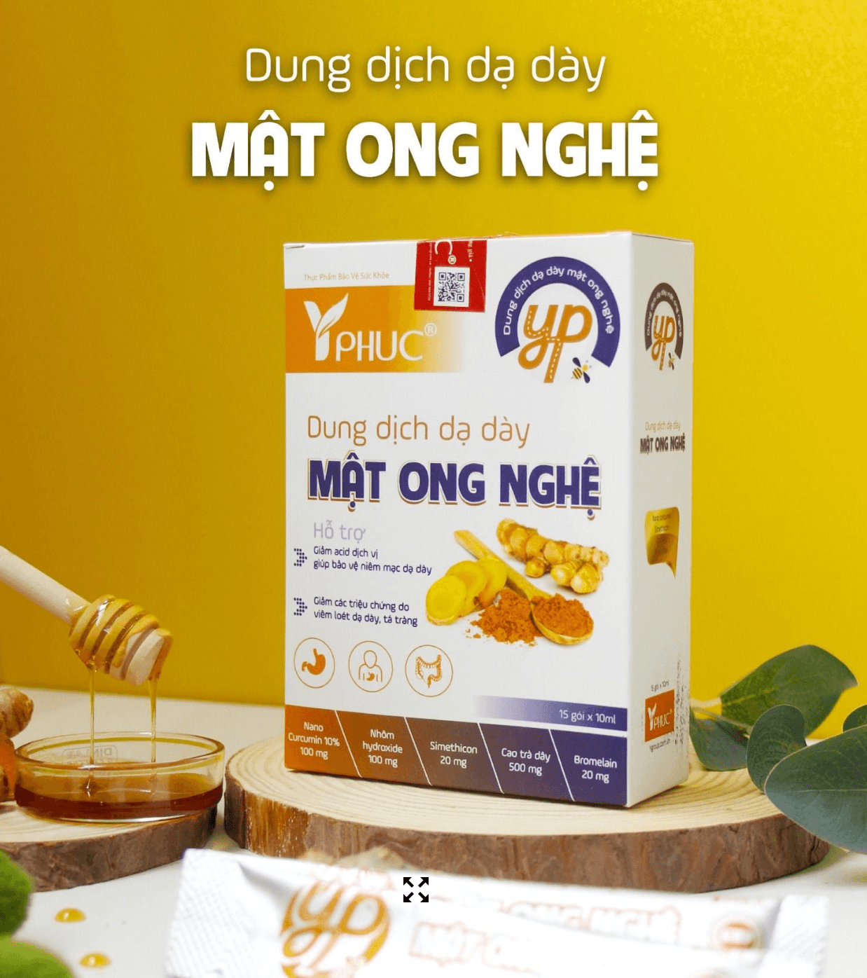 Dung dịch dạ dày Mật Ong Nghệ Yphuc (Hộp 30 gói)