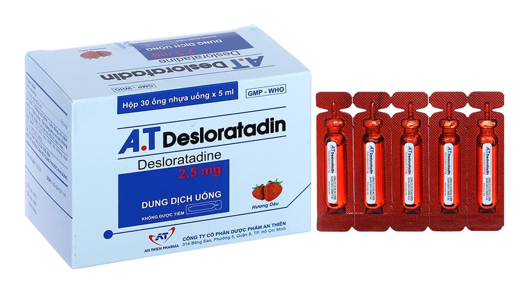 Dung dịch uống A.T Desloratadin 2.5mg (30 ống x 5ml)