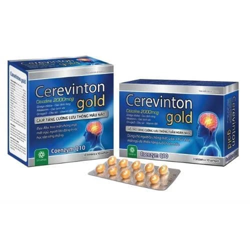 Hoạt huyết dưỡng não Cerevinton Gold (Hộp 10 vỉ x 10 viên)