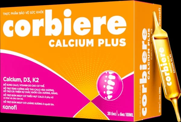 TPBVSK Corbiere Calcium Plus Sanofi (3 vỉ x 10 ống)