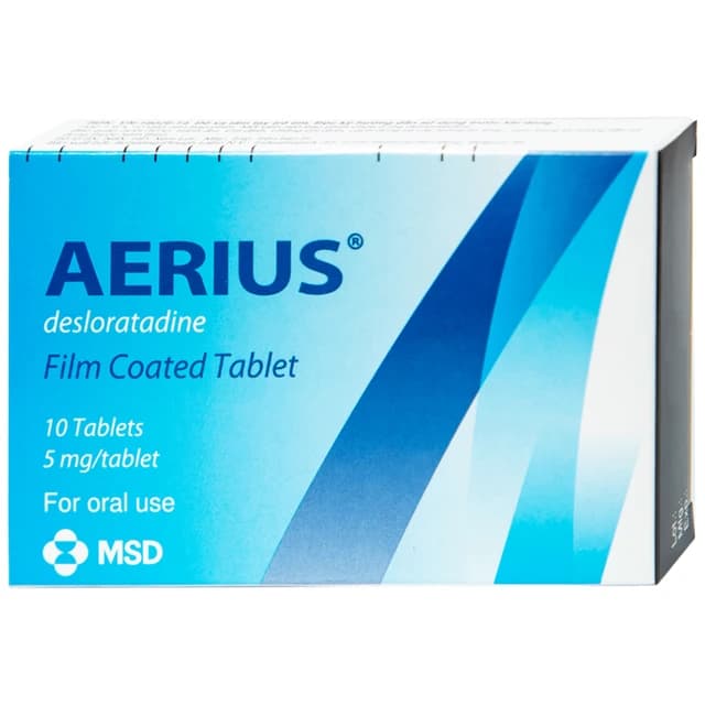 Thuốc Aerius 5mg MSD (1 vỉ x 10 viên)