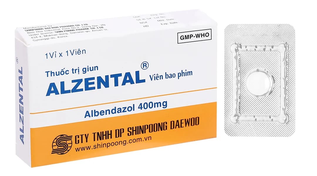 Thuốc Alzental 400mg Shinpoong Daewoo (1 vỉ x 1 viên)