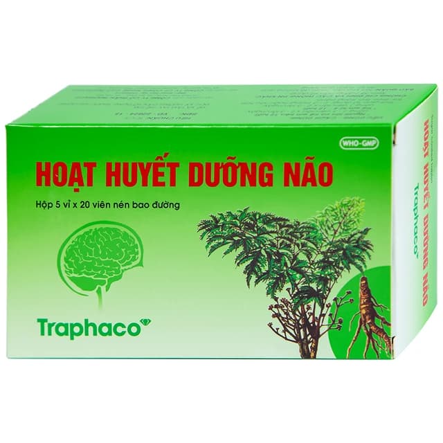 Thuốc Hoạt Huyết Dưỡng Não bao đường Traphaco (5 vỉ x 20 viên)