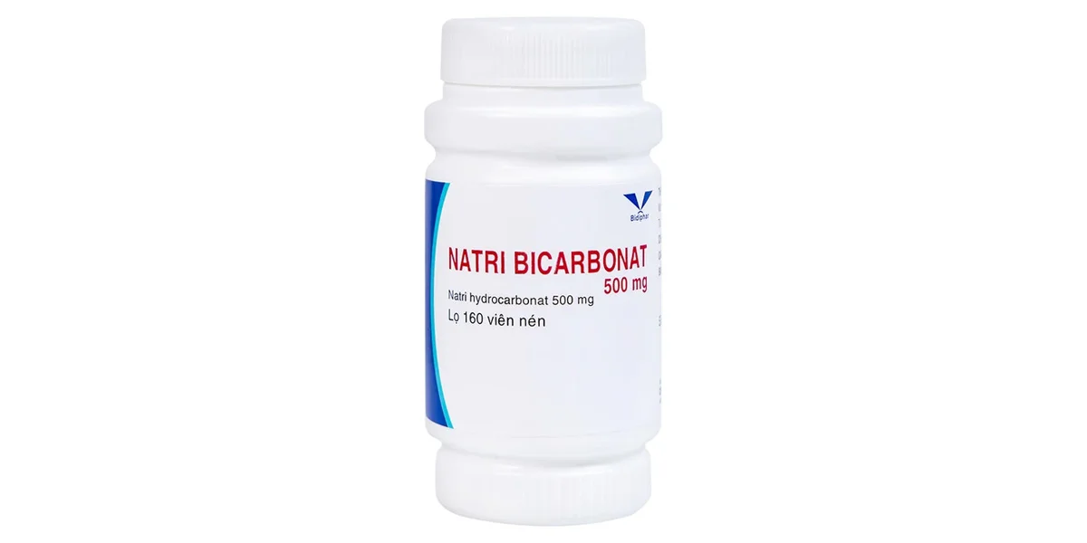 Thuốc Natri Bicarbonat 500mg Bidiphar (Lọ 160 viên)