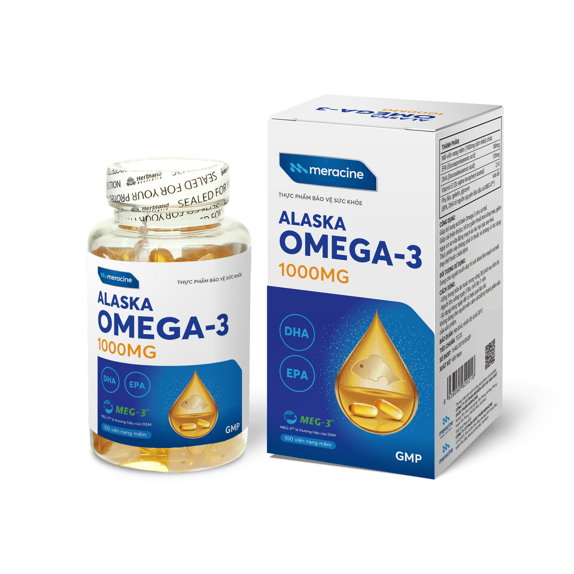 TPBVSK Alaska Omega 3 Meracine (Hộp 100 viên)