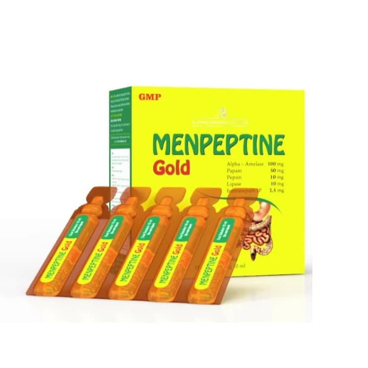TPBVSK Men Tiêu Hoá Menpeptine Gold (Hộp 4 vỉ x 5 ống 10ml)