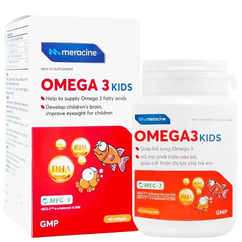 TPBVSK Omega 3 Kids Meracine (Hộp 60 viên nang mềm)