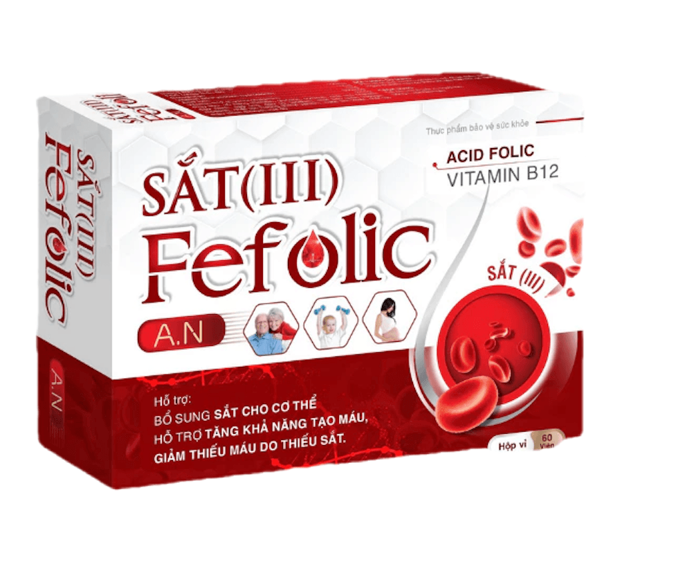 TPBVSK Sắt III Fefolic Ăn (Hộp 60 viên)