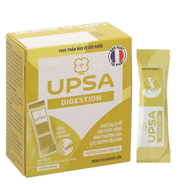 TPBVSK Upsa Digestion hương chanh bạc hà (Hộp 10 gói x 2.5g)
