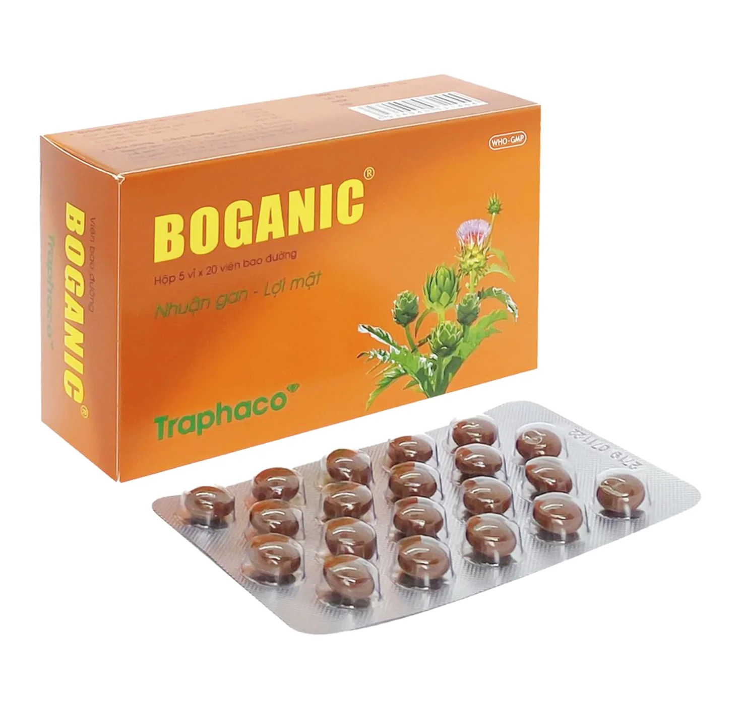 Viên nén bao đường Boganic Traphaco (5 vỉ x 20 viên)