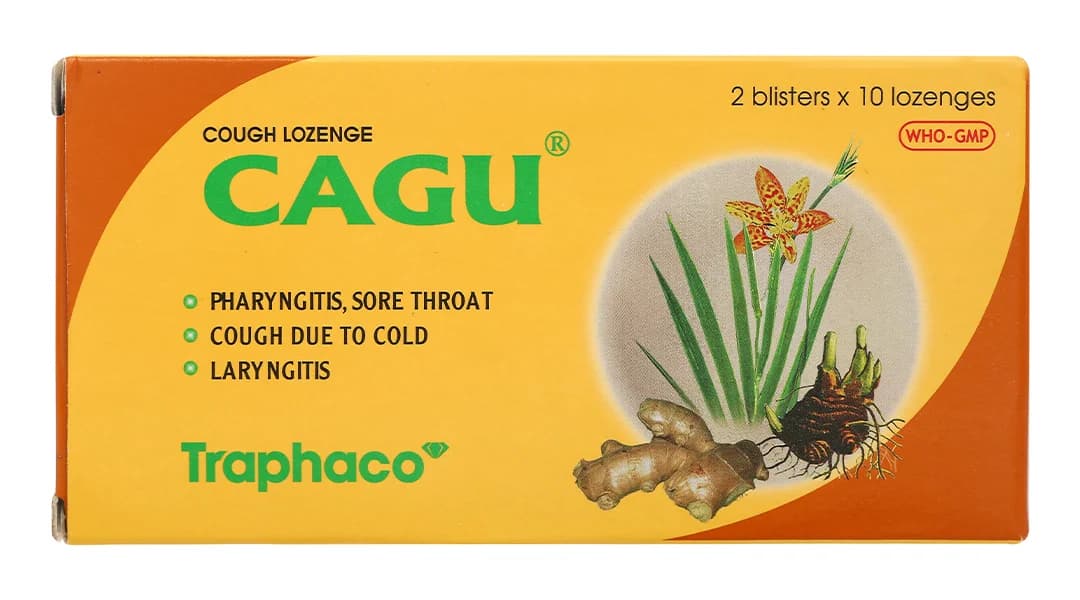 Viên ngậm Cagu Traphaco (2 vỉ x 10 viên)