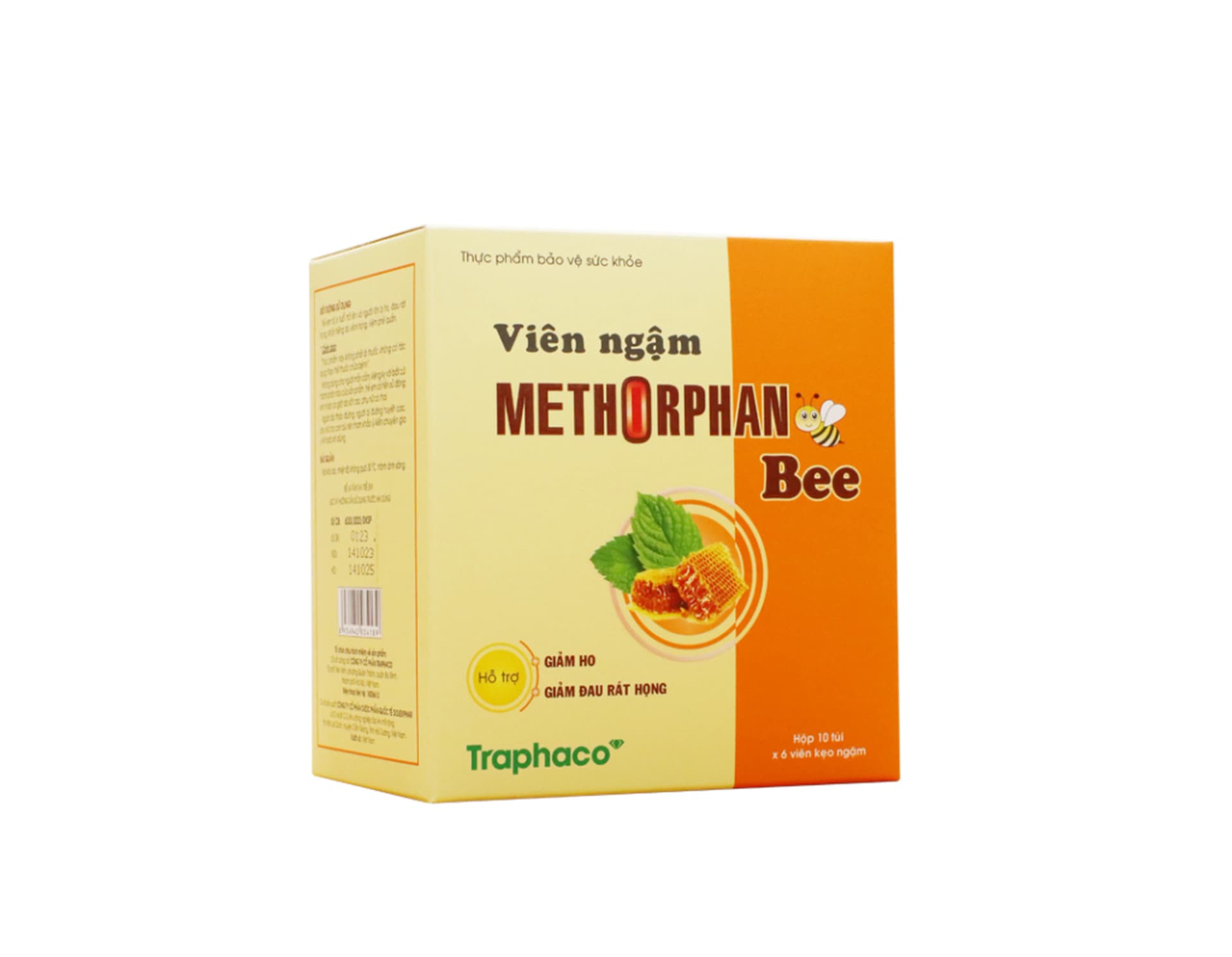 Viên Ngậm Methorphan Bee (Hộp 6 túi x 10 viên)
