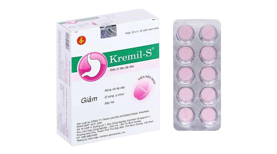 Viên nhai Kremil-S United (10 vỉ x 10 viên)
